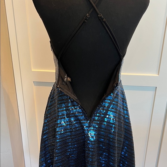 City Studio Sparkling Black and Blue Mini Dress - Picture 9 of 9